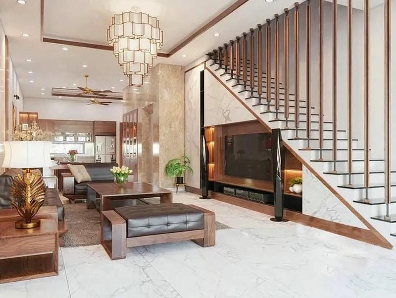 mẫu cầu thang nhà ống 3 tầng ý tưởng tối ưu không gian