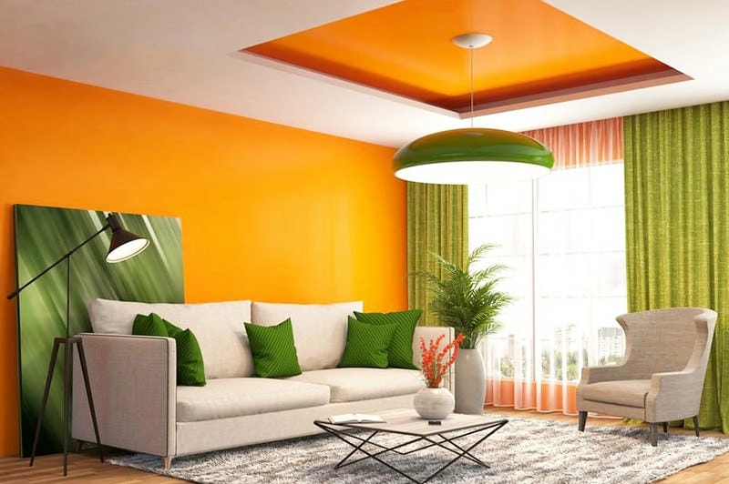 các mẫu trần nhà sơn đẹp phối màu hài hòa tinh tế