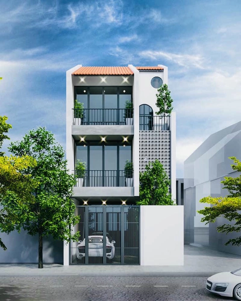 Ấn tượng với mẫu nhà phố mặt tiền rộng 7m