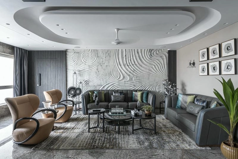 mẫu trần nhà không thạch cao đơn giản nhẹ nhàng hài hòa