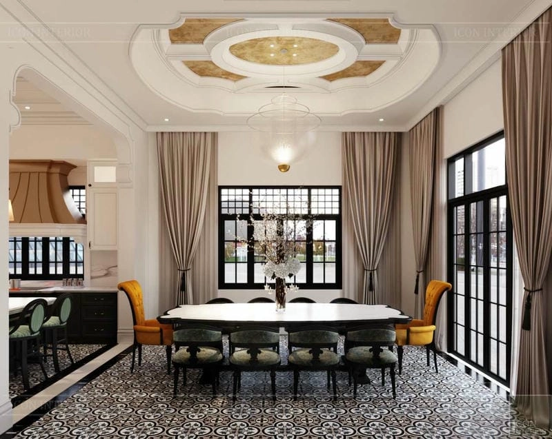 mẫu trần nhà ốp gỗ đẹp sang trọng nâng tầm không gian