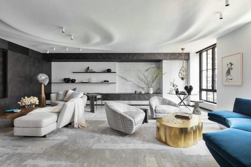 phòng khách mẫu trần nhà đẹp điểm nhấn sang trọng