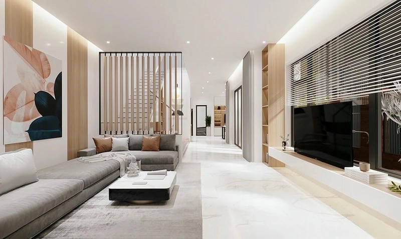 Tăng điểm nhấn cùng mẫu vách cầu thang bằng gỗ