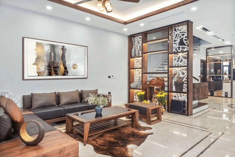 Nâng tầm thẩm mỹ nhờ vách gỗ cầu thang