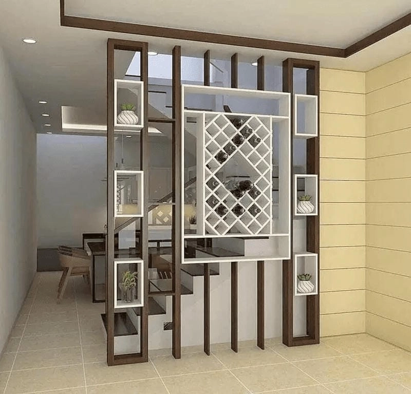 Thiết kế nổi bật cùng vách gỗ cầu thang đẹp