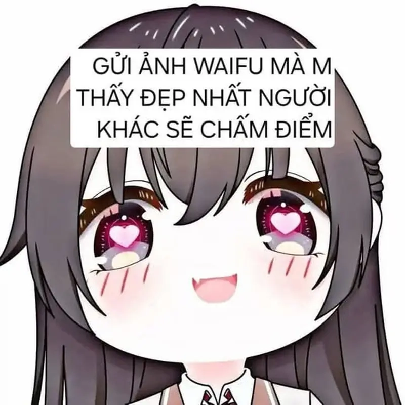 Phản ứng hài hước trong meme waifu gây cười sảng khoái