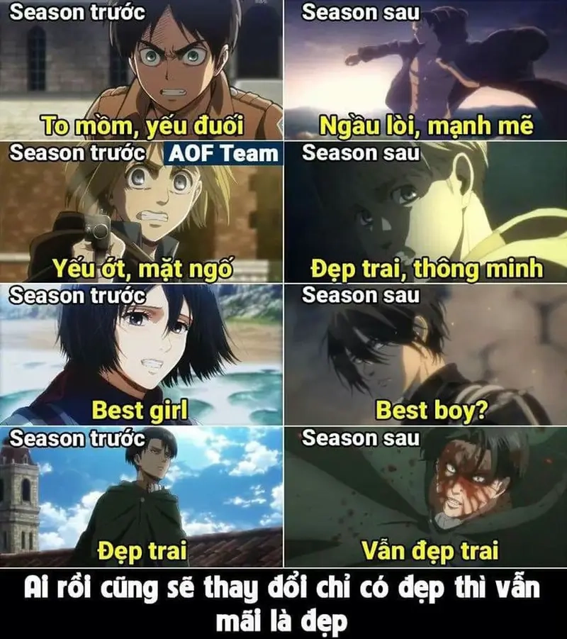 Meme Attack on Titan chế vui giúp fan Wibu thư giãn