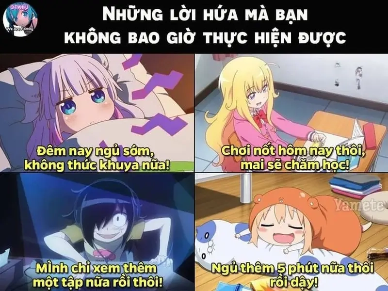 Biểu cảm đặc trưng của meme xem anime khuya trong cộng đồng Wibu