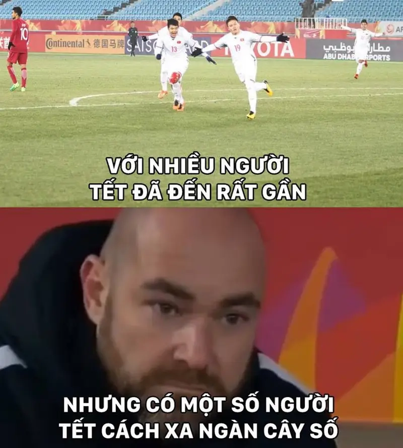Meme đội tuyển Việt Nam chế hài hước mỗi khi ghi bàn