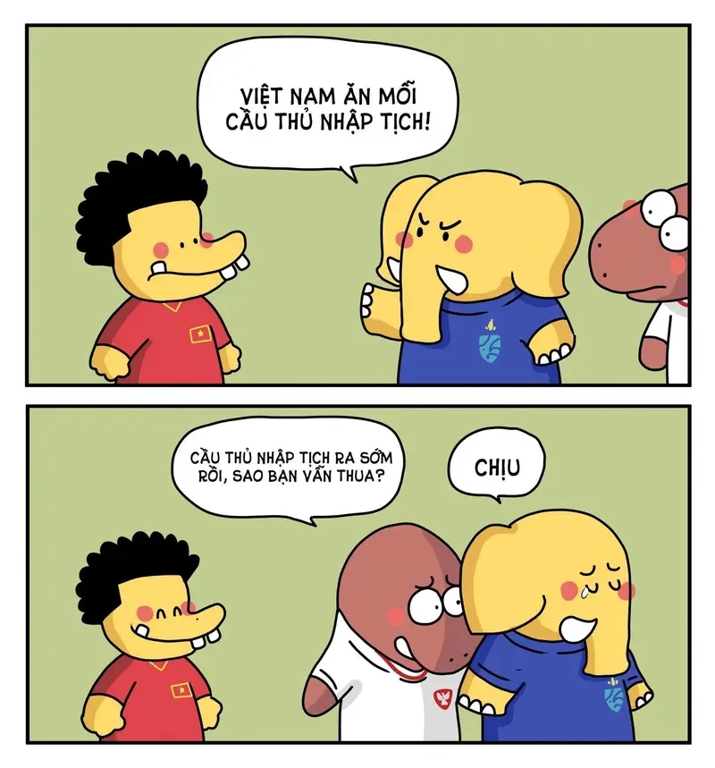Phản ứng hài hước của meme đội tuyển Việt Nam khi thắng trận