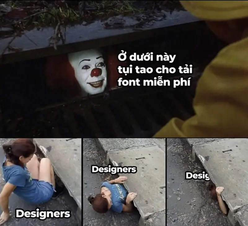 Meme font chữ thể hiện thách thức chọn lựa kiểu chữ chuẩn của designer