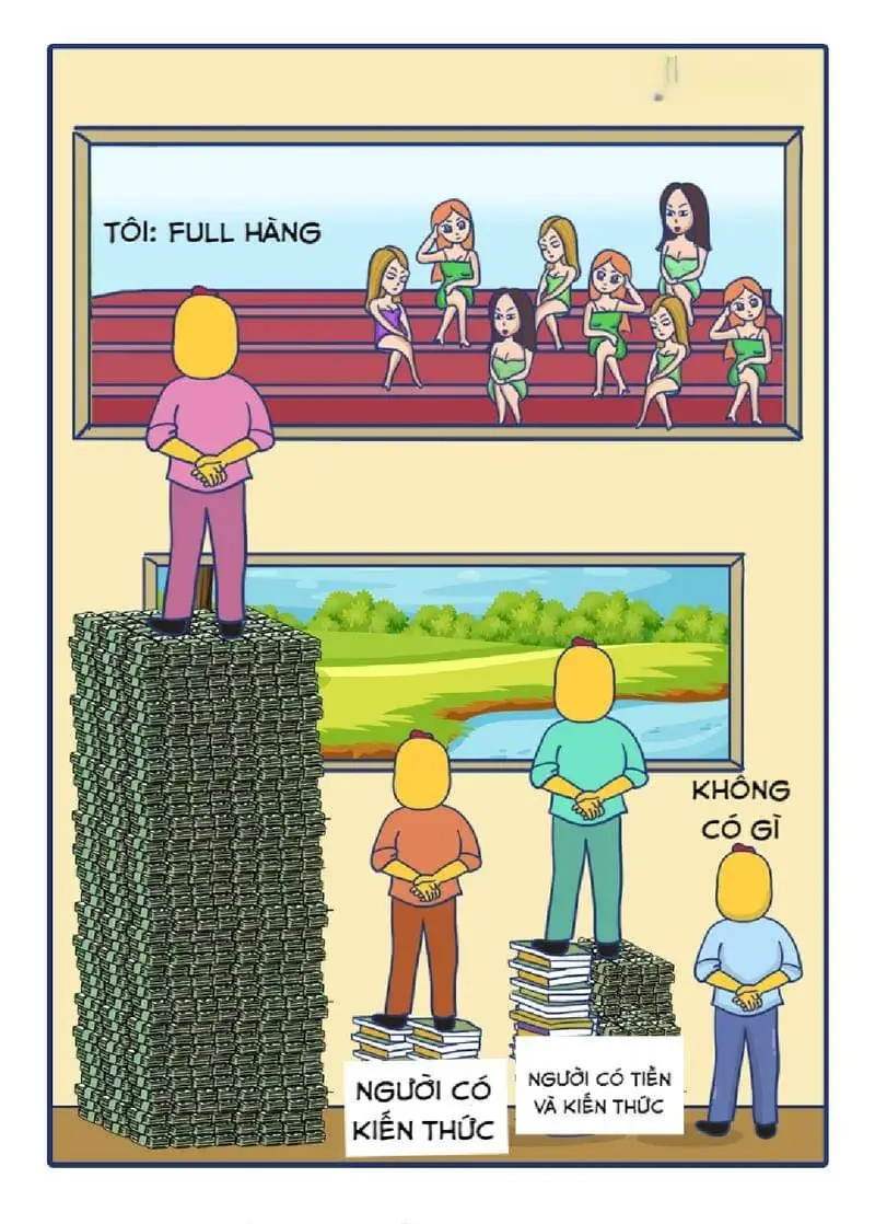 Meme người có tiền và người không có tiền hài hước đến không ngờ