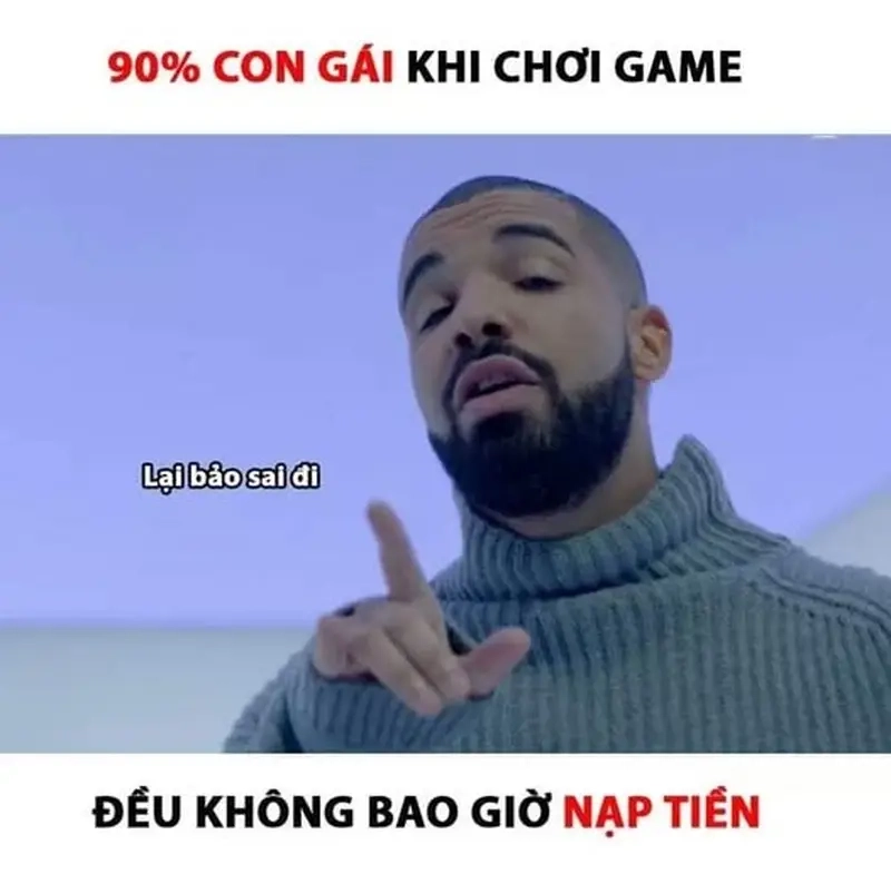 Phản ứng hài hước của game thủ trong meme nạp tiền vào game