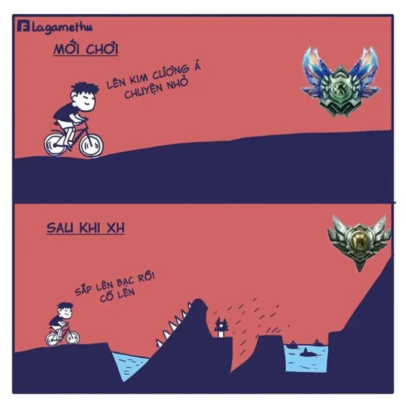 Meme leo rank hài hước được chia sẻ nhiều trên mạng xã hội