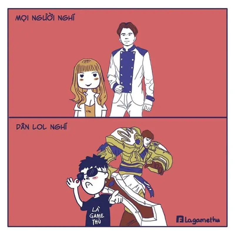 Meme game thủ hài hước về meme LOL (Liên Minh Huyền Thoại)