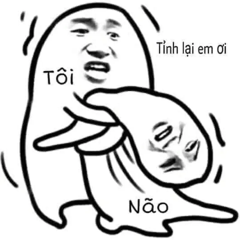 Meme não to diễn tả cảnh “não bị quá tải” siêu hài hước.