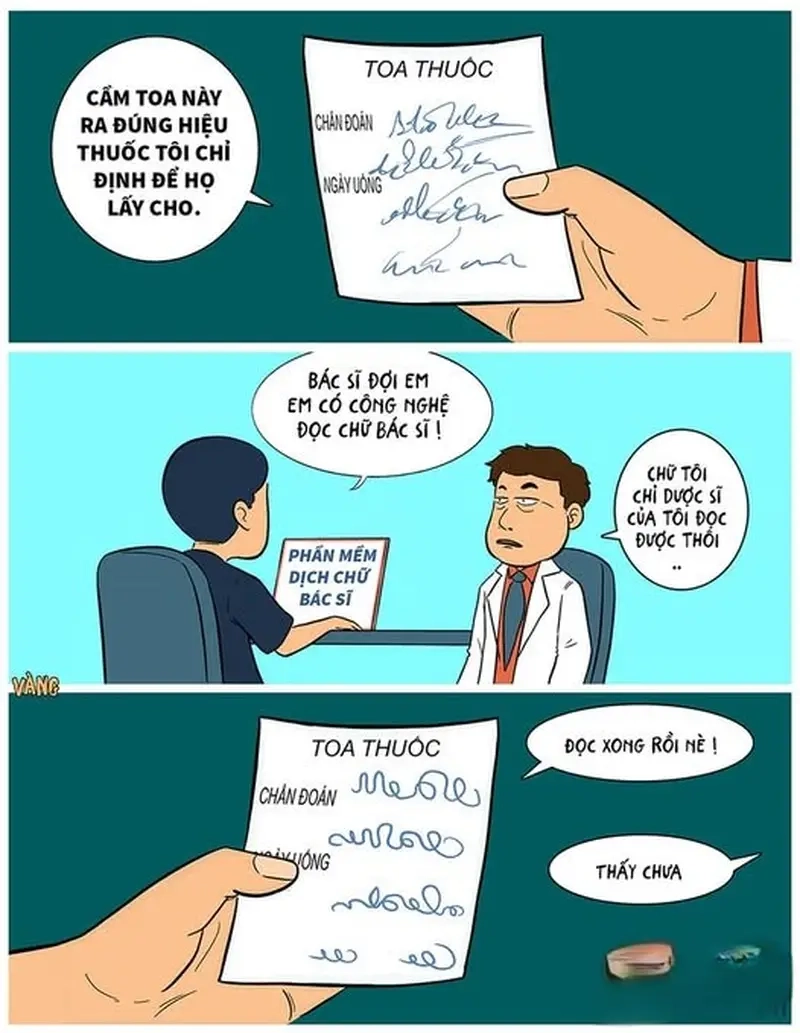 Meme Ngành Y / Bác sĩ / Dược sĩ hài hước với meme chữ bác sĩ đặc sắc