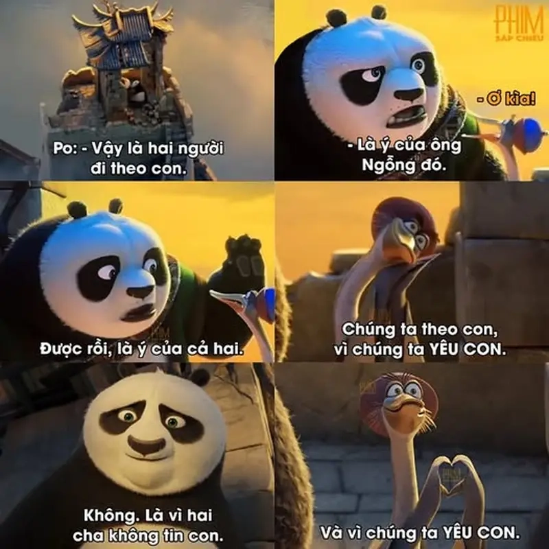 Meme gấu trúc Po (Kungfu Panda) làm điểm nhấn thú vị cho meme nhân vật hoạt hình, game