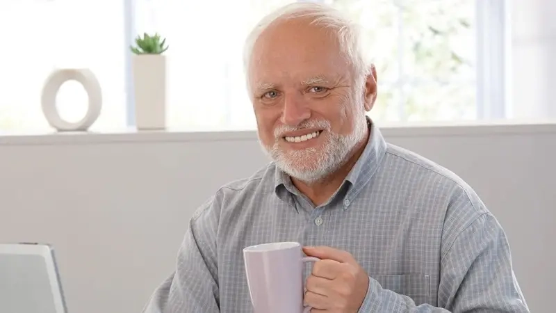 Meme hide the pain Harold làm meme nhân vật quốc tế thêm phần sâu sắc