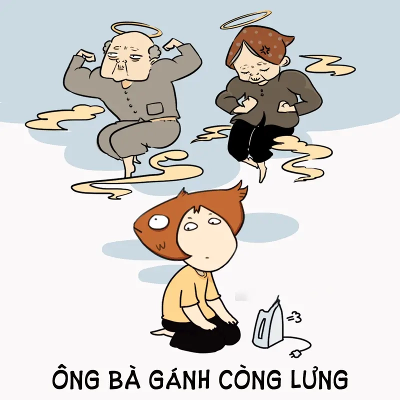 Tình cảm ông bà được thể hiện qua meme ông bà thân thương