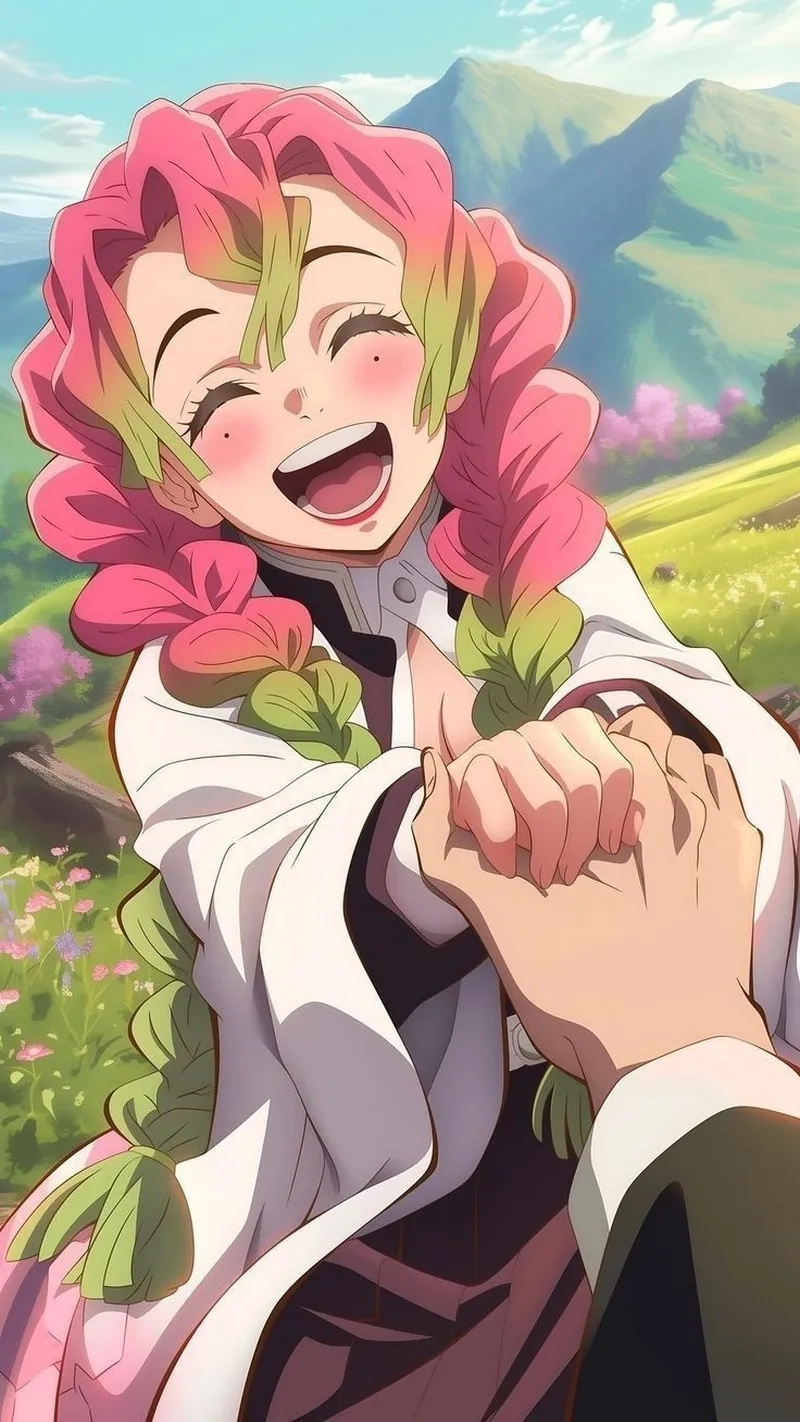 Mitsuri cute với vẻ ngoài dễ thương và tính cách chân thành