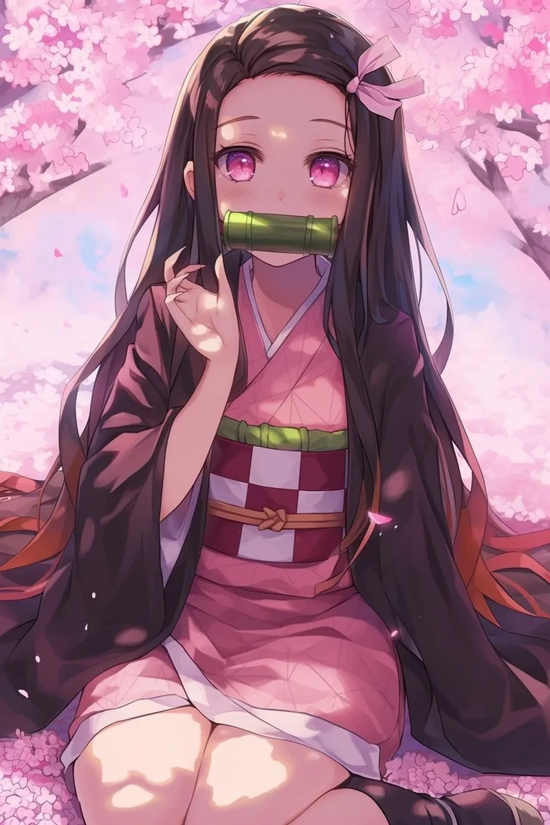 Ảnh Nezuko cute rất được ưa chuộng trong giới fan anime nhờ vẻ ngoài dễ thương