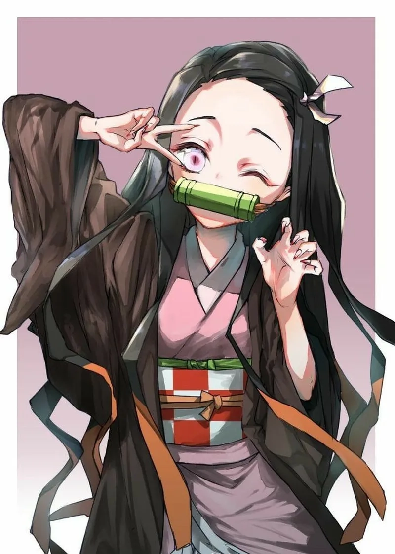 Ảnh Nezuko đẹp nhất thường là fanart hoặc cảnh hoạt hình được tô màu kỹ lưỡng