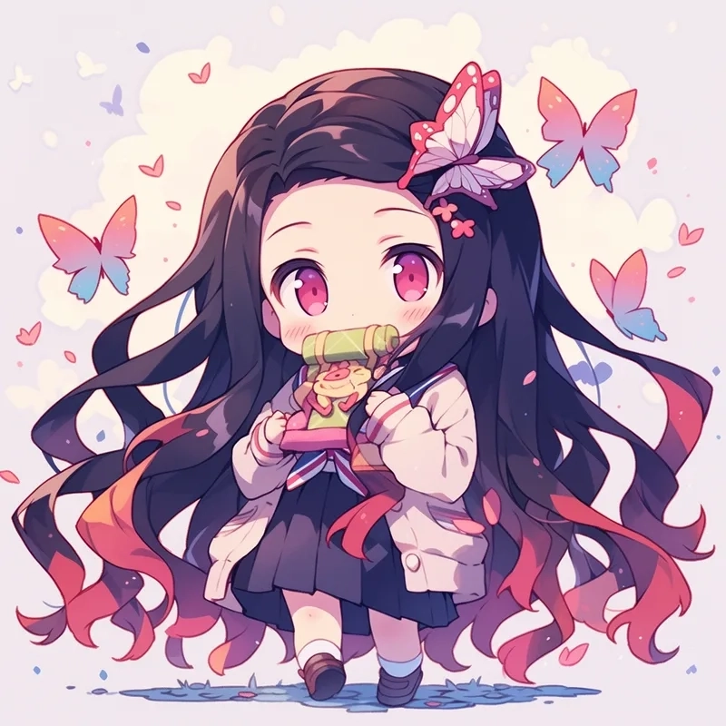 Ảnh Nezuko chibi là lựa chọn hàng đầu cho ảnh đại diện, hình nền hoặc bộ sưu tập fan
