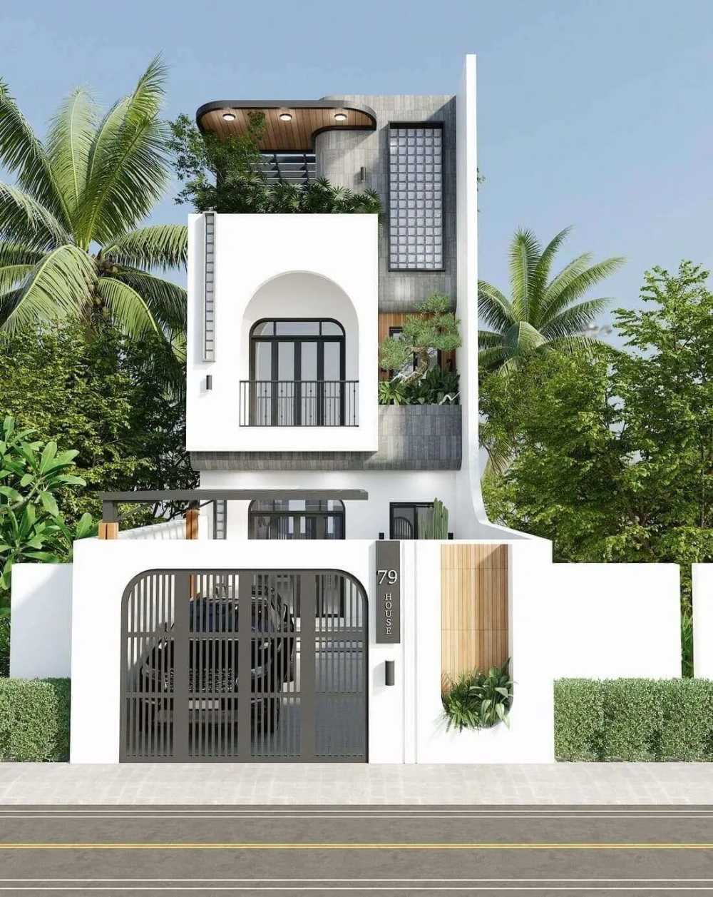 Ngắm nhà phố mẫu nhà ống 2 tầng 1 tum đẹp 2019 nhỏ mà chất