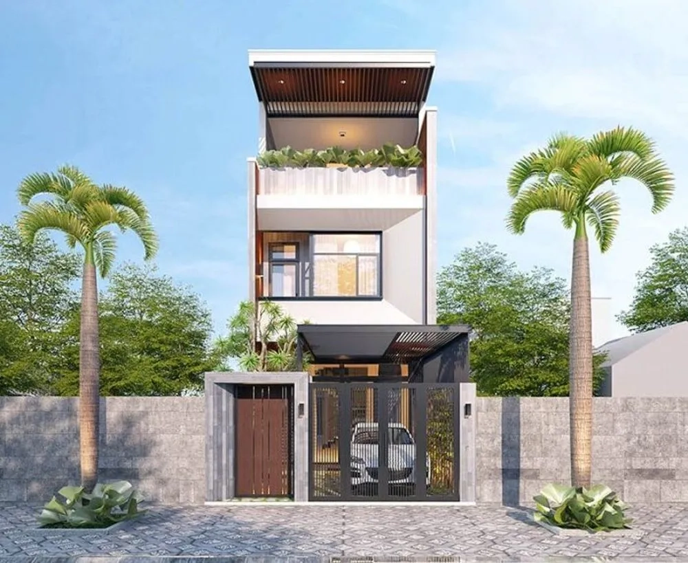 Chiêm ngưỡng mẫu nhà ống 2 tầng 1 tum 5 12 đẹp rẻ tiện lợi