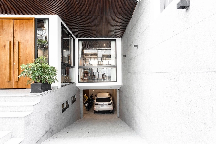 Gợi ý mẫu nhà 2 tầng mái bằng đẹp hiện đại có tầng hầm