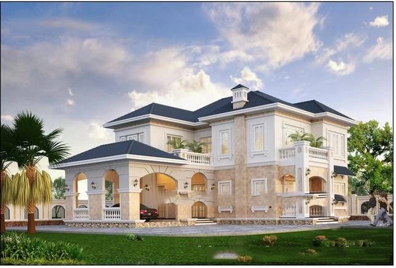 Trọn bộ mẫu nhà biệt thự phong cách châu âu đẹp lung linh