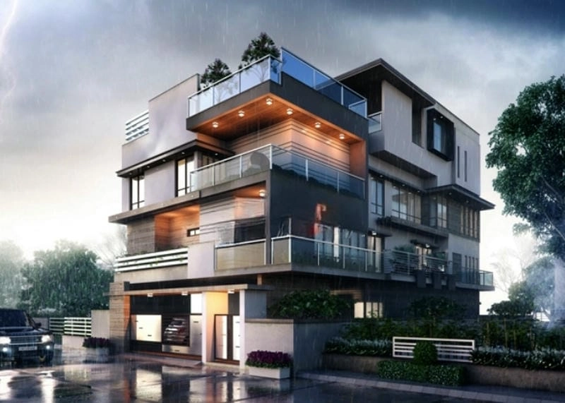 mẫu nhà 4 tầng mặt tiền 5m phù hợp khu đô thị phát triển