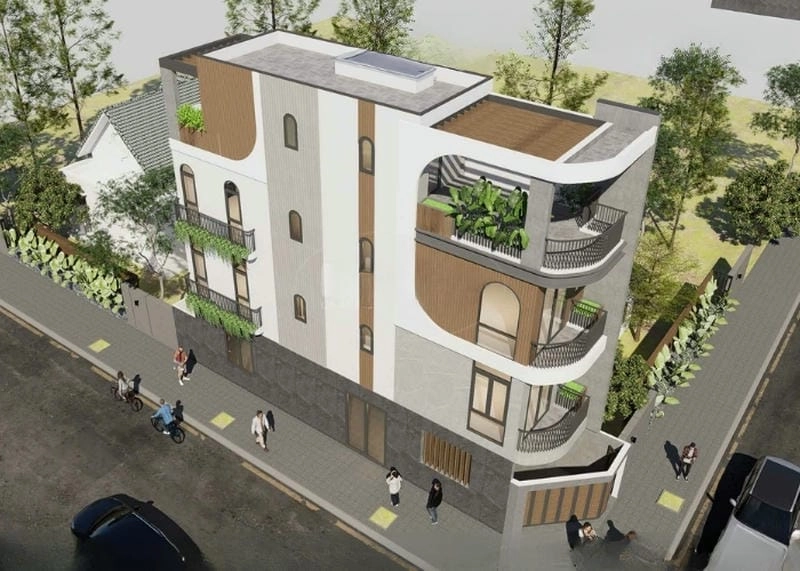 mặt tiền nhà phố 5m 4 tầng kết cấu hiện đại dễ thi công