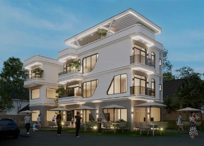 mẫu nhà 2 tầng mặt tiền 6m 4 phòng ngủ tiện nghi chuẩn phong cách Việt