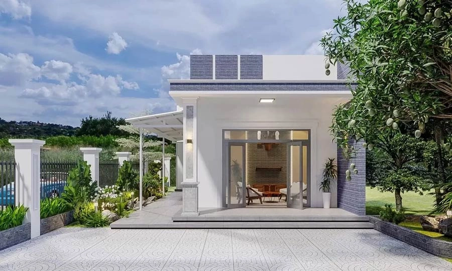 Ngắm nhìn mẫu nhà cấp 4 đơn giản 2 phòng ngủ tinh tế mộc mạc