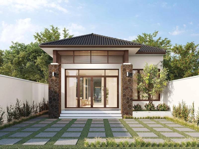 Tham khảo mẫu nhà cấp 4 2 phòng ngủ đẹp hiện đại tiện ích