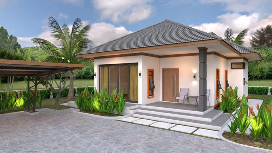 Ngắm nhìn mẫu nhà cấp 4 5x20 2 phòng ngủ rộng rãi tinh tế