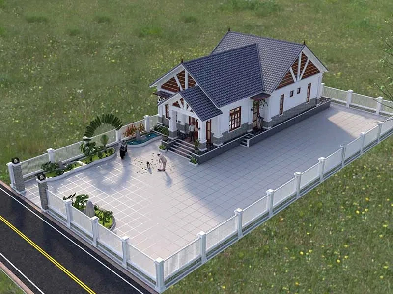 Khám phá mẫu nhà cấp 4 2 phòng ngủ 1 phòng thờ trang nghiêm