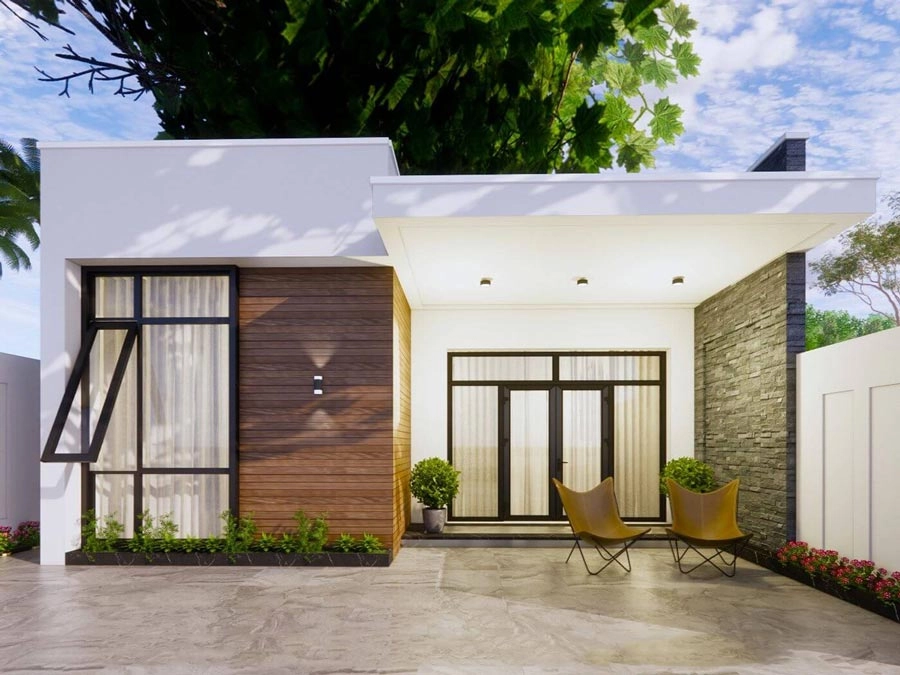 Ngắm nhìn mẫu nhà cấp 4 2 phòng ngủ 5x18 nhỏ gọn sang trọng