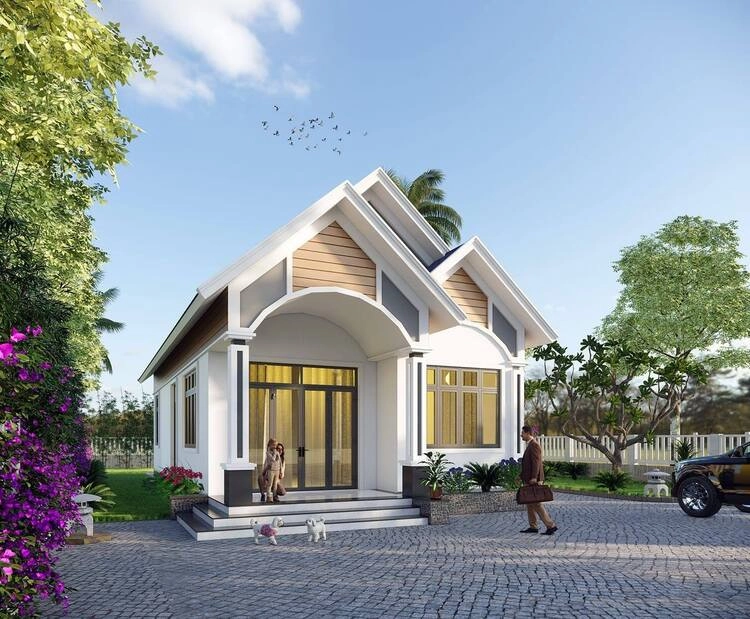 Ngắm nhìn mẫu nhà cấp 4 3 phòng ngủ ở nông thôn mộc mạc