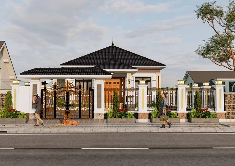 Tham khảo mẫu nhà cấp 4 đơn giản 3 phòng ngủ hài hòa