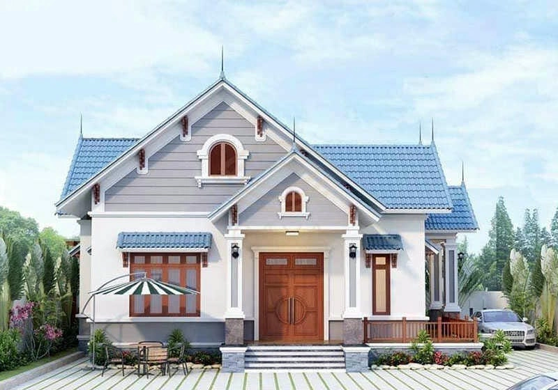 mẫu nhà trệt 4 phòng ngủ không gian thoáng mát tiện nghi