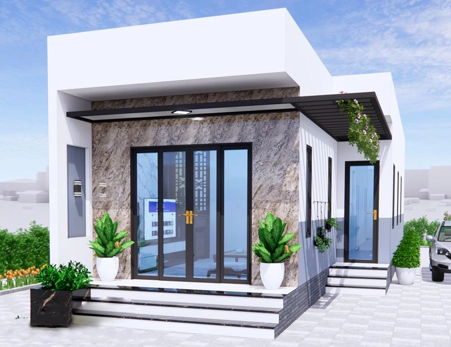 Xem ngay mẫu nhà cấp 4 chữ l 80m2