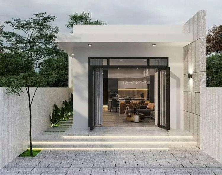 Gợi ý mẫu nhà cấp 4 mái bằng 5x20 hiện đại tiện lợi