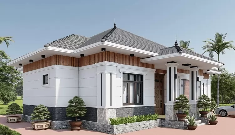 Ngắm nhìn mẫu nhà cấp 4 ngang 10m rộng rãi sang trọng