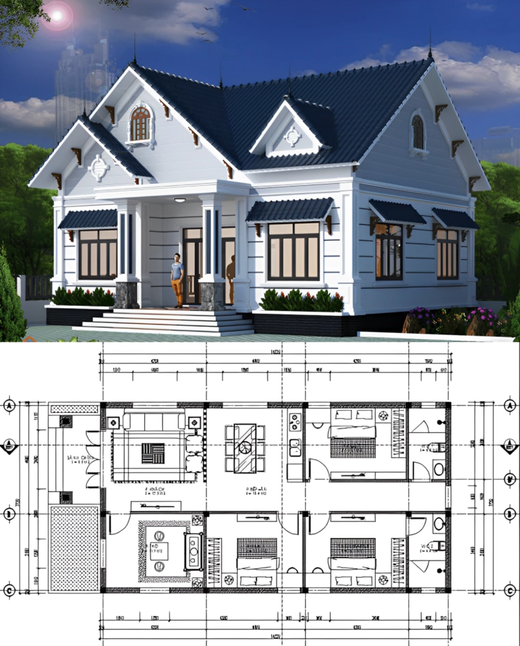 Khám phá mẫu nhà cấp 4 mái thái 2 mặt tiền
