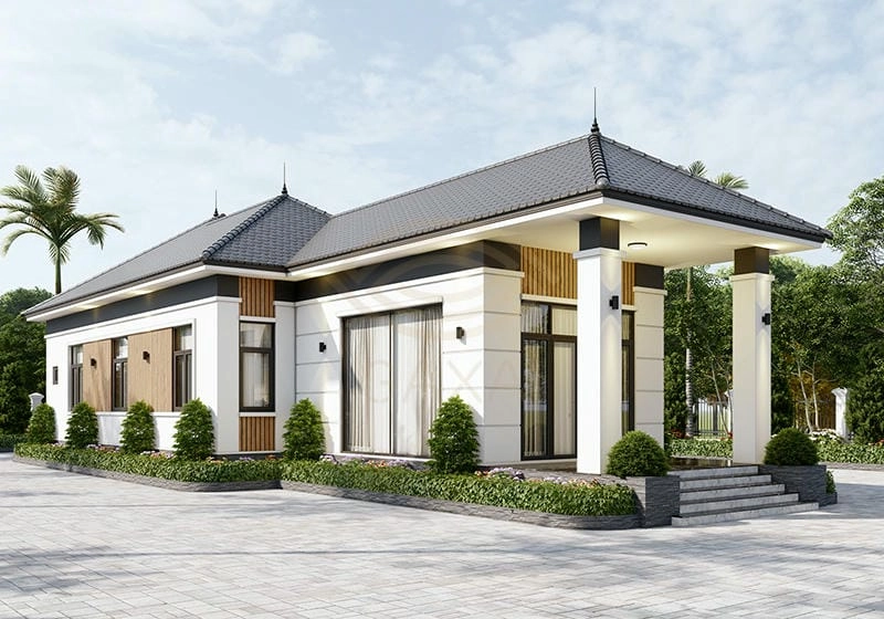 mẫu nhà vườn 200m2 đẹp không gian rộng thoáng dễ bố trí