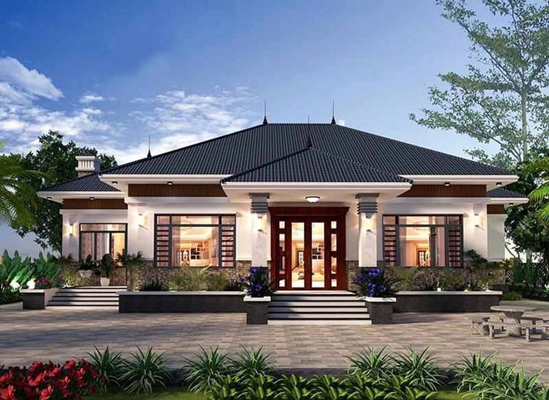 Ngắm nhìn mẫu nhà cấp 4 nông thôn mái nhật sang xịn tinh tế