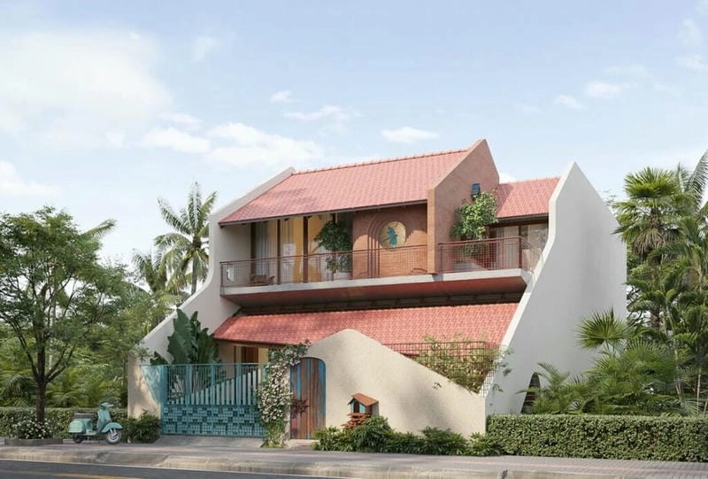 nhà mái ngói truyền thống đậm đà bản sắc kiến trúc Việt